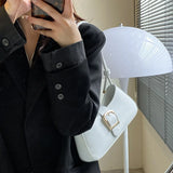 Women's Shoulder Bag Solid Color Popular Small Bag Trend Summer New Trendy Crossbody Bag Texture Shoulder Underarm Bag