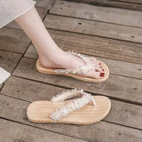 Women's Slippers And Ladies Sandals Summer Flat Black On Beach Shoes Home Slides House Luxury With Chic Elegant Designer