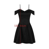 Black Elegant Party Dresses for Women  Mini Off The Shoulder Birthday Dress Sexy One-piece Strap Women's Clothing