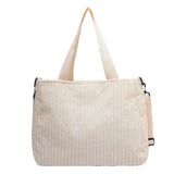 Solid Soft Corduroy Handbags for Women Winter Shoulder Side Bag Vintage Large Shopper Shopping Bags Zipper Totes