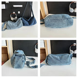 Belt Denim Women's Bag New Jeans Messenger Bag Y2K Shoulder Bag Cowboy Eco Bag Korean Shopping Satchels Canvas Handbags Ins