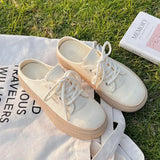 Mules Shoes Outside Off White Women's Slippers and Ladies Sandals with Strap Thick Sports Cotton Platform Slides Summer B F