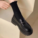 Platform Ladies Pumps Moccasins Kawaii Loafers Women's Shoes Cute Black on Offer Korean Style Comfortable and Elegant