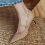 Red Ladies Summer Footwear Pointed Toe Stilito On Heeled High Heels Shoes For Women Pumps With Chic Point Hot Korean Style