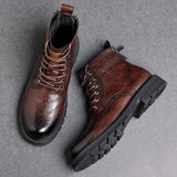 Italian Ankle Boots Winter Work Boots Men's Business Boots Wear-resistant Soles Men's Casual Boots Cold Resistant Cotton Boots