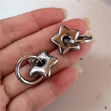 Stainless Steel Star Moon Heart Hoop Earrings For Women Men Punk Hip Hop Earrings Trend Y2K Fashion Jewelry Ear Accessories