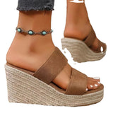 Summer Platform Sandals Women Peep Toe High Wedges Heel Ankle Buckles Sandalia Espadrilles Female Sandals Shoes