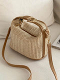 Summer New Grass Weaving Small Bag Casual Women's Bag Handheld One Shoulder Crossbody Bag