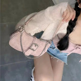 Women's Shoulder Bags Vintage Solid Color Underarm Bag Chain Designer Crossbody Bags Girls Handbags and Purse Сумка у2к