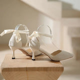 White Pearl Sandals for Women with Strap Party Weddings Pumps Summer Ladies Shoes Footwear Heeled High Heels Designer Trend