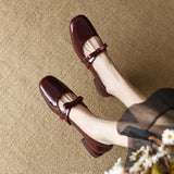 New Women Mary Jane Shoes Red Ladies Footwear Japanese Style Lolita Low Heel Elegant Bow Leather Shoes Chunky Heel Shoes