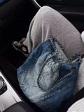 Y2k Grunge Denim Tote Bag Women Vintage Casual Large Capacity Handbag Purse Female Retro Harajuku Aesthetic Shoulder Bag