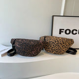 Leopard Zipper Waist Packs Casual Portable Crossbody Bags for Women Fashion Basic Style Versatile Bolsas Para Mujeres