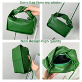 Fashion Design Women's Fold Handle Shoulder Bags PU Leather Ladies Clutch Purse Handbags Female Green Crossbody Messenger Bag