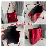 Fashion Patent Leather Women Shoulder Bags Vintage Female Casual Tote Handbags Large Capacity Ladies Shopping Bag