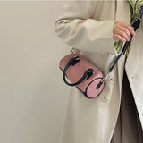 Fashion Women's Lock Cylinder Shoulder Bag Matte Leather Female Pillow Crossbody Bags Cute Pink Ladies Small Clutch Handbags