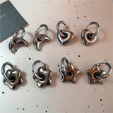 Stainless Steel Star Moon Heart Hoop Earrings For Women Men Punk Hip Hop Earrings Trend Y2K Fashion Jewelry Ear Accessories