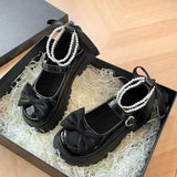 Summer Platform Shoes Size34-42 Lolita Sweet Sandals Women Japanese Bow Cute Chic Mary Jane Shoes Round Toe Shoes