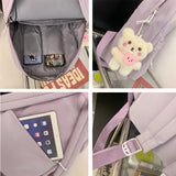 New Simple Design Solid Color Woman Backpack Teenager Student School Bag For Teenage Girls Boys Man Book Rucksack