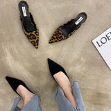 Sandals Sexy Woman Slippers Low Heel Shoes for Women Mules Slides Pointed Toe Wholesale Designer Luxury on Sale Vip Small Size