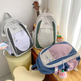 Patchwork Color Women Backpack Waterproof Nylon Travel Bag High Quality Student Bookbag Preppy Schoolbag Rucksack