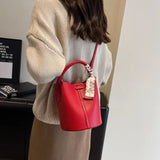 New Women's Bag Hot Selling High end Women's Crossbody Bag PU Material Versatile Bucket Bag Fashion Handbag