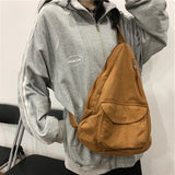 Japanese Ins Canvas High-capacity Women'sHandbags Grunge Simple All Match Shoulder Bag Vintage Solid Y2k Students Crossbody Bags