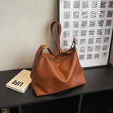 Ladies Casual Shoulder Bags Fashion Shopping Bags Solid Color Retro Large Bags Luxury Designer Ladies Bags Zipper Ladies Bags