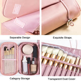 2 In 1 Detachable Cosmetic Bag for Women Portable Foldable Makeup Brush Storage Large Capacity Waterproof Nylon Girls Organizer