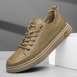 High End Brand Men's Genuine Leather Casual Shoes Simple White Wear-resistant Sole Men's Oxford Shoes Fashionable Sports Shoes