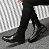 Winter Classic Men's Genuine Leather Boots High End Business Short Boots Men's Important Occasion Suit Boots Warm Cotton Boots