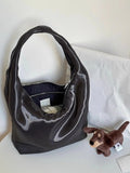 Vintage Black Handbag Women High Street Nylon Zipper Chic Casual Shoulder Bags Purse Female Large Capacity Tote Bag Y2k