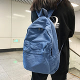 College Student Fashion Canvas Women Backpack Female Travel Kawaii Rucksack Ladies Backpack Solid Color School Bag Mochilas