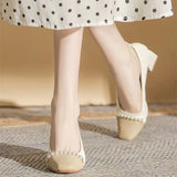 Square Heels Women's Summer Footwear Shoes For Woman With Medium Moccasins Stylish Offer Y2k Shoe High Quality Social