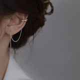 Silver Plated Earrings Long Tassel Ear Line For Female Simple Personality Ear Clips Shiny Jewelry Gift 925 Stamp