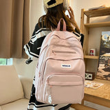 Multi Pocket College Student Backpack Female Large Capacity Laptop School Bag Fashion Nylon Women Backpack Kawaii Travel Bookbag