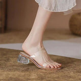 Woman Slippers Transparent Clear Slides Sexy Sandals Open Toe Shoes For Women Jelly Luxury Premium Low Price Trend 39