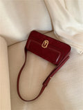 Vintage Elegant Red Shoulder Bag For Women High Street Luxury Designer Handbag Female Retro Purse Underarm Bag Y2k