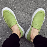 Autumn Men's Loafers Fashion Green Casual Shoes Men's Walking Shoes Driving Shoes Versatile Thick Sole Shoes Free Delivery