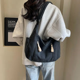 Retro Canvas Underarm Hobo Bag Women Shoulder Crossbody Bag New Commuting Versatile Simple Tote Bag