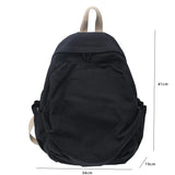 New Japanese Solid Colour Schoolbag Korean Student Canvas Backpack Large Capacity Double Shoulder Bag for Women Travel Backpack