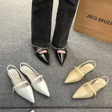 Summer Pointed Toe Women Sandals Fashion Street Style Shallow Flats Shoes Ladies Elegant Gladiator