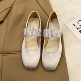 Ballerinas Woman  Female Shoes Low Heels Elegant Square Toe Ballet Dress New Grandma Summer Mary Janes Shoes Woman Flats Squ