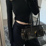 High Street Coffee Shoulder Bags Purse Women Retro Hot Girls Casual Crossbody Bags Handbag Female Autumn Winter Y2k Bag