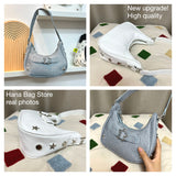 Y2K Hot Girls Clutch Purse Handbags Underarm Bag Fashion Star Women's Hobos Shoulder Bags PU Leather Ladies Small Armpit Bag