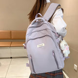 Cool Solid Nylon Lady Leisure College Backpack Female Waterproof Book Bag Fashion Women Laptop School Bag Cute Travel Backbag