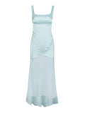 Elegant Women Spring High Chiffon Splicing Dress Slim Backband Wrapped Hip Forged Face Dress Elegant Floor Evening Dress