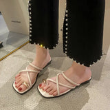 Slides Indoor Summer  Low Heel Black Shoes Women's Slippers And Ladies Sandals Open Toe Original Chic Point Hot Price 39 Pvc