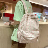 Waterproof Nylon Women Backpack Female Kawaii Flowers Travel Bag Cute Girl Fresh Schoolbag Preppy Bookbag Laptop Backpack