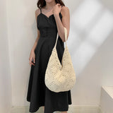 Hollow Out Straw Woven Shoulder Bags Large Capacity Casual Versatile Unique Design Handbags for Women Fashion New Tote